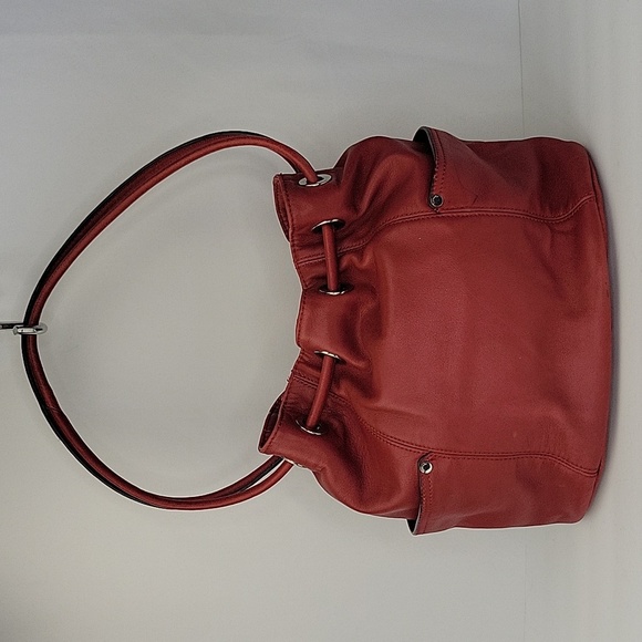 Tignanello Leather Bucket Bag Scarlett Red - Picture 3 of 16
